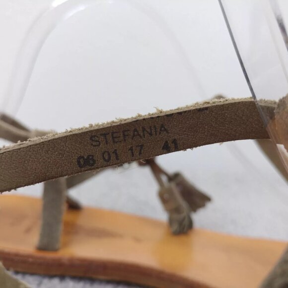 N.D.C. Made by Hand Sandals Womens 41 EU Shoes T Strap Taupe Slingback Strappy - Picture 6 of 10